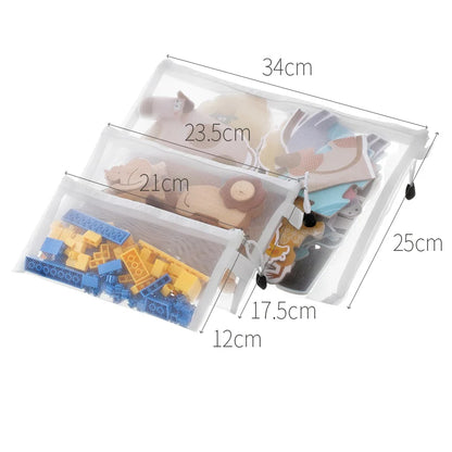 Toy storage bag building block puzzle sub-package bag children small particle zipper transparent finishing storage box