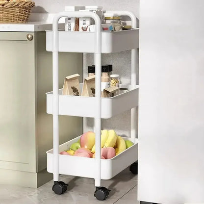 Household Multi-layer Small Cart Storage Rack Floor To Floor Kitchen Bedroom Bathroom Storage Rack Storage Rack With Wheels