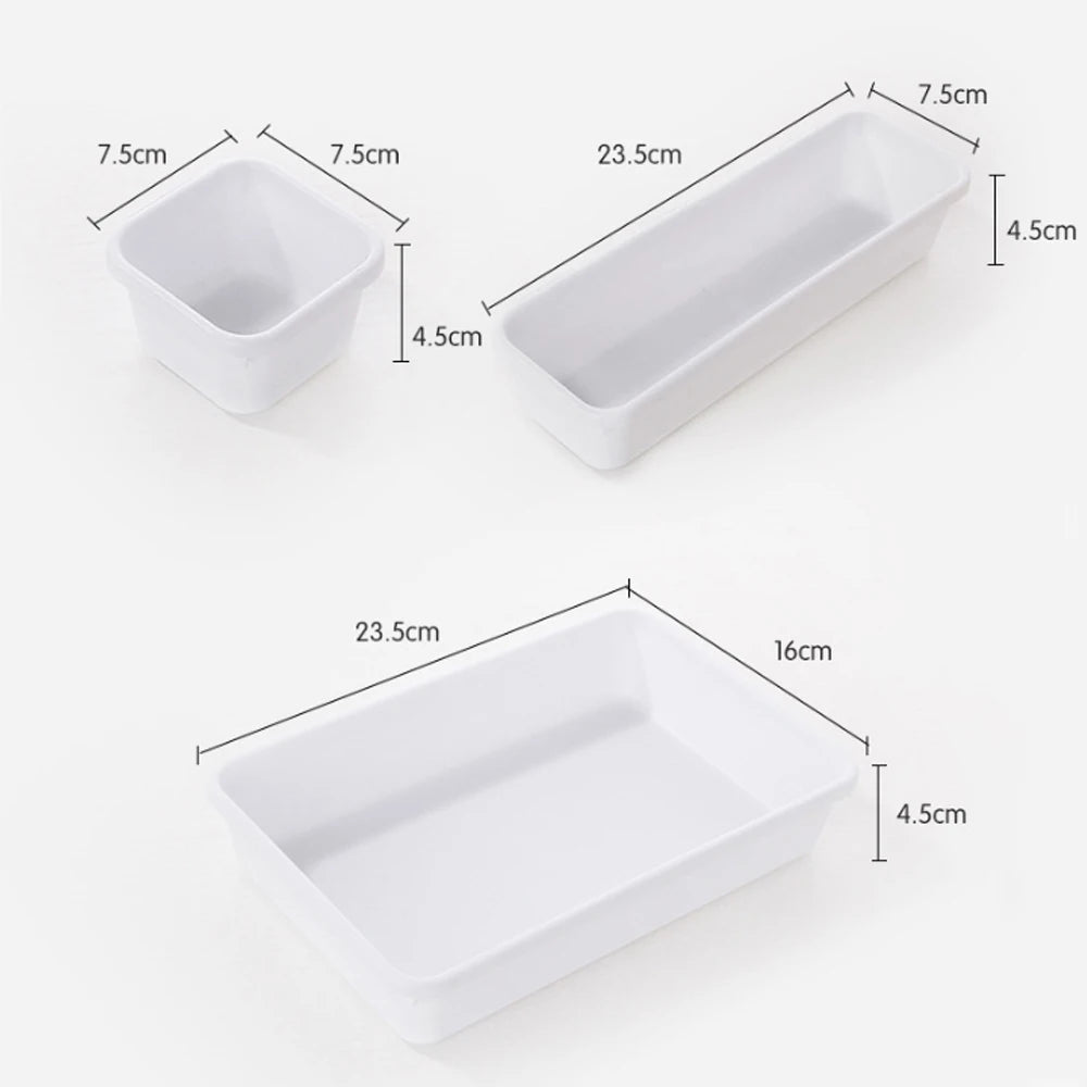 8pcs/set Adjustable Drawer Organizer Box Trays Make Up Cosmetics Sundries Divider Holder Kitchen Bathroom Closet Jewellery Box